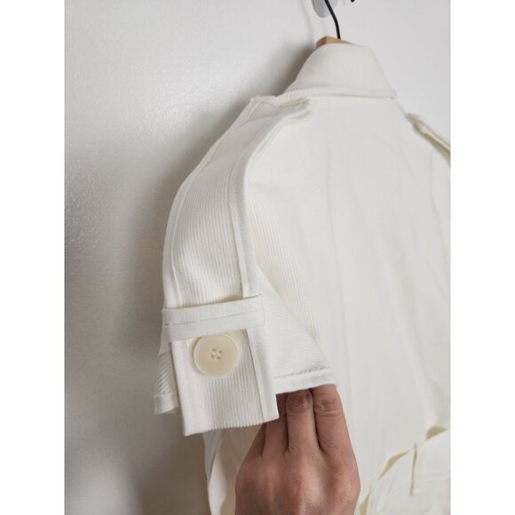 maison blanche All-Gender Sz. 4/L Sleeveless Trench-Coat In White NWT - Picture 9 of 9